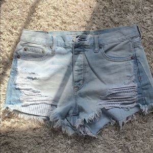 Ripped jean shorts